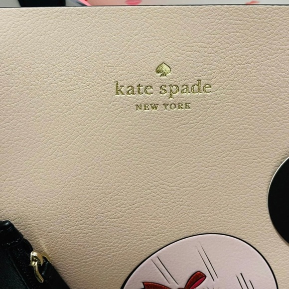 NWT Kate Spade X Disney Minnie Mouse Large Reversible Tote In Pale Vellum Multi - Picture 9 of 12